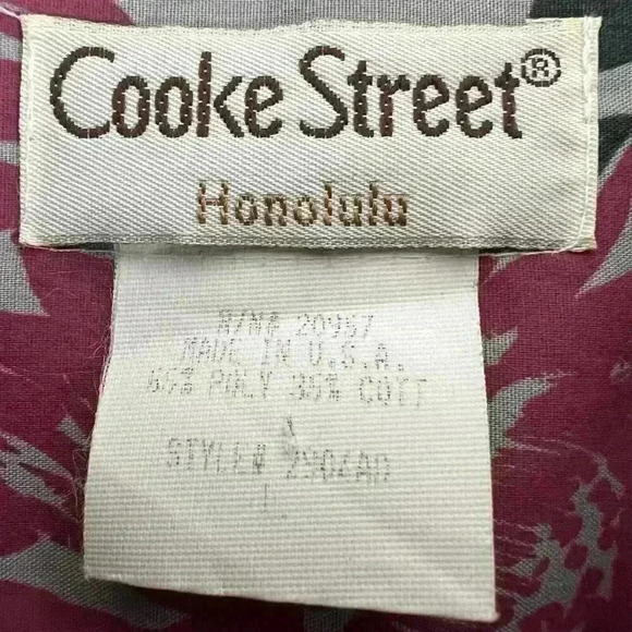 Cooke Street Honolulu Turquoise Gray Floral Short Sleeve Button Up Shirt Large - Picture 10 of 12